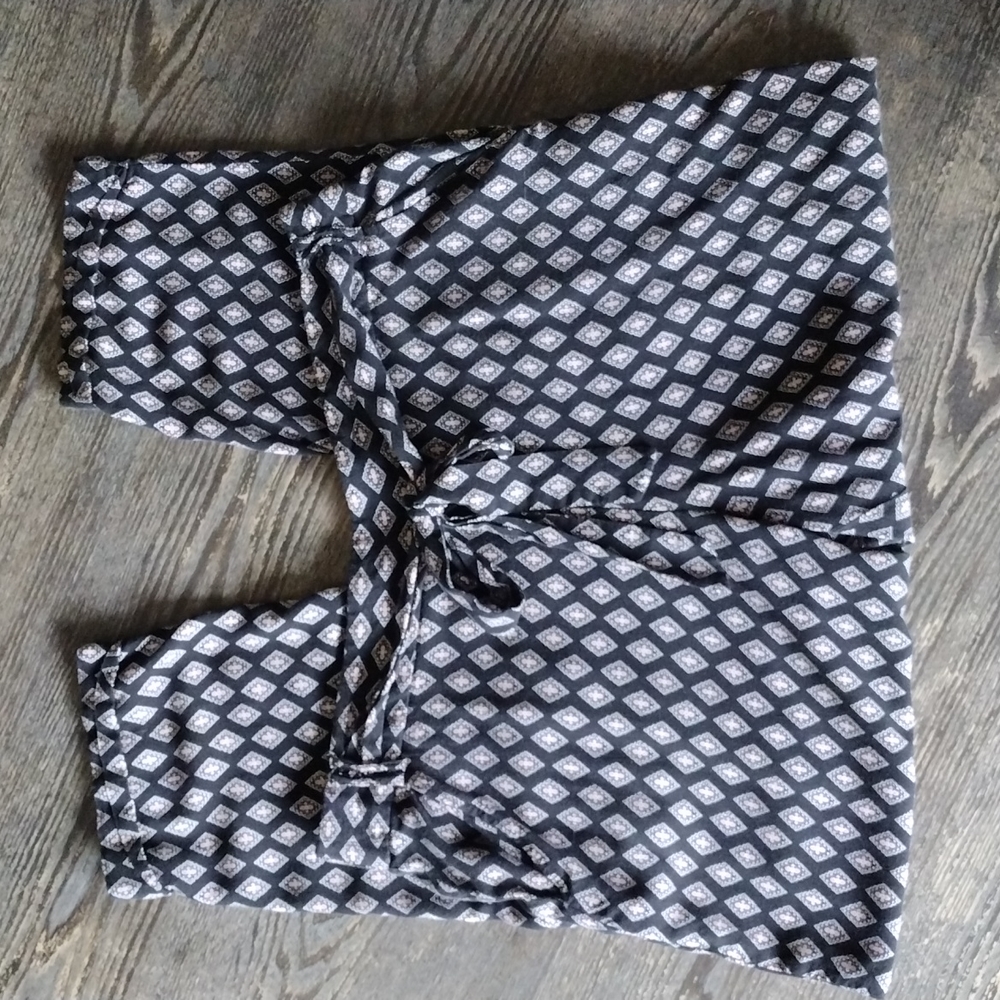 Maurices Tie waist Cuffed Leg Dress Pants Black Pink XL